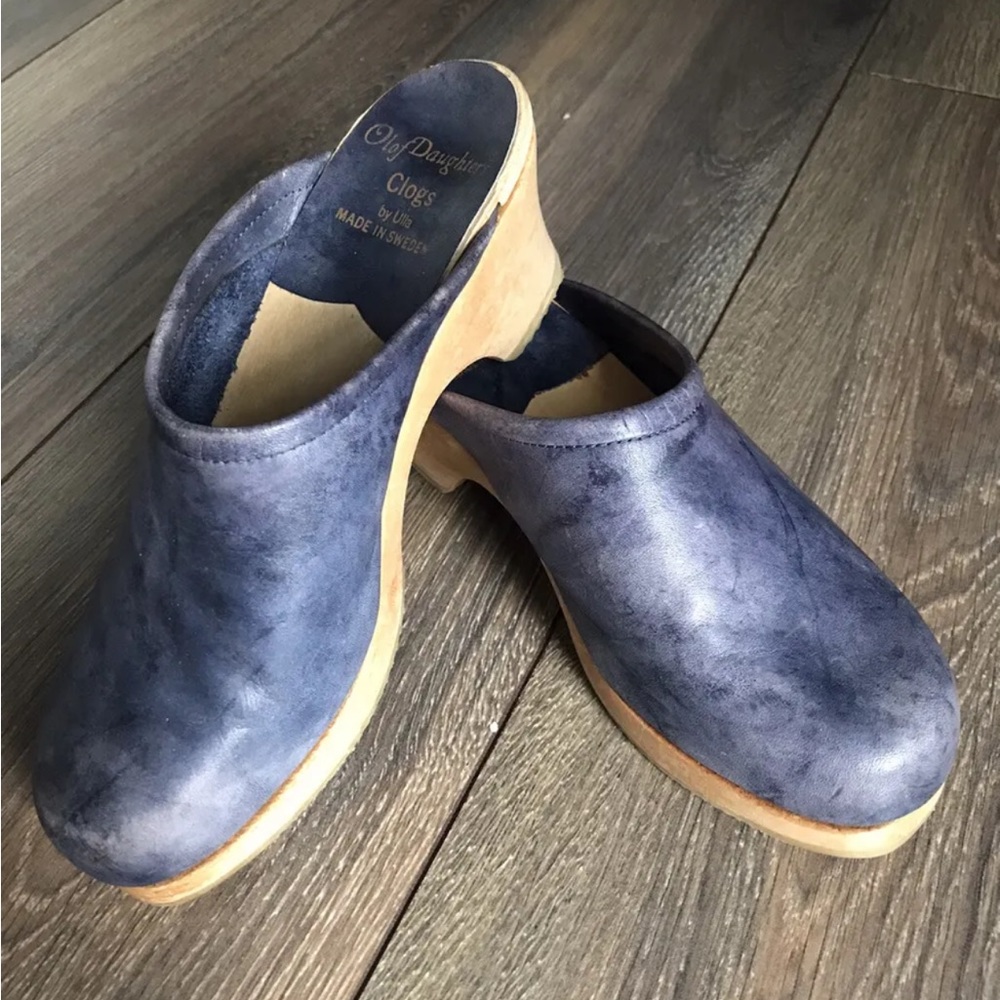 LIKE NEW 70s Vintage Olaf Daughters Swedish Clogs